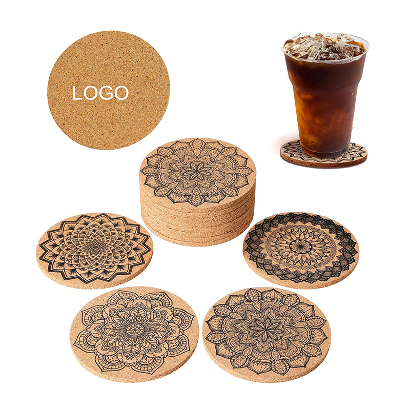18 Cork Coasters Bulk 4 inch Round Lip Cup Holder Leak Proof Cork Coasters for Drinks Reusable Absorbent Cup Coaster, Brown